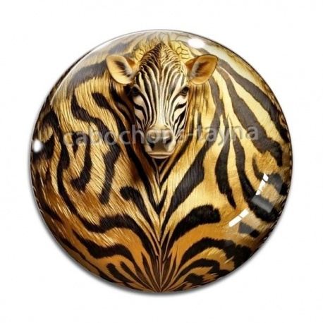 Cabochon Verre - fond peau animal 