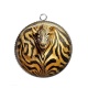 Pendentif Cabochon Argent - fond peau animal 