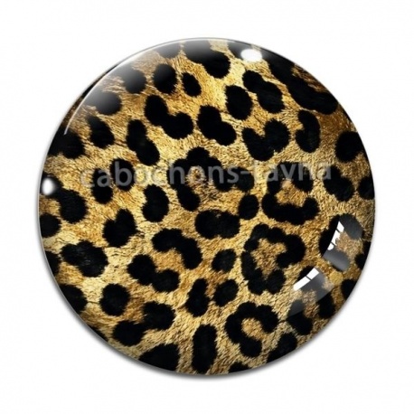 Cabochon Verre - fond peau animal 