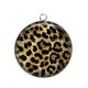 Pendentif Cabochon Argent - fond peau animal 