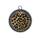Pendentif Cabochon Argent - fond peau animal 