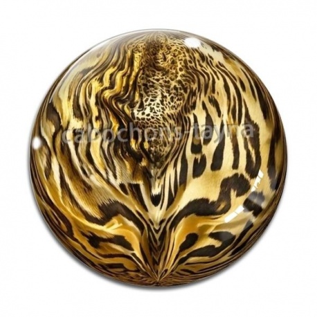 Cabochon Verre - fond peau animal 