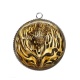 Pendentif Cabochon Argent - fond peau animal 