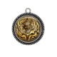 Pendentif Cabochon Argent - fond peau animal 