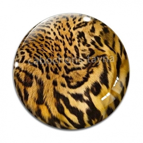 Cabochon Verre - fond peau animal 