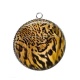 Pendentif Cabochon Argent - fond peau animal 