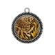 Pendentif Cabochon Argent - fond peau animal 