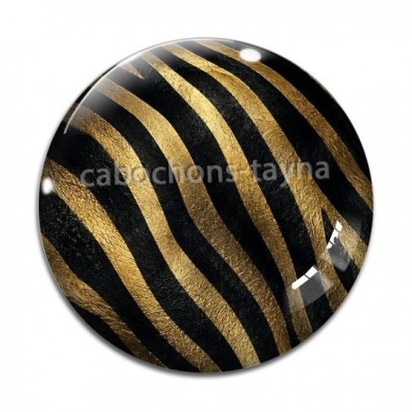 Cabochon Verre - fond peau animal 