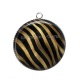 Pendentif Cabochon Argent - fond peau animal 
