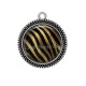 Pendentif Cabochon Argent - fond peau animal 