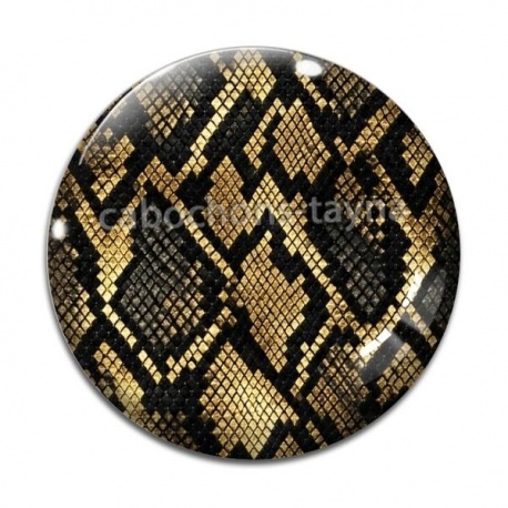Cabochon Verre - fond peau animal 