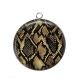 Pendentif Cabochon Argent - fond peau animal 