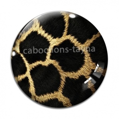 Cabochon Verre - fond peau animal 