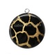 Pendentif Cabochon Argent - fond peau animal 