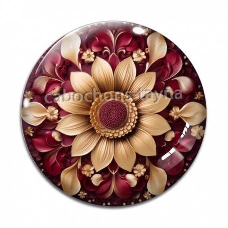 Cabochon Verre - fleur tournesol