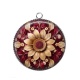 Pendentif Cabochon Argent - fleur tournesol