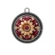 Pendentif Cabochon Argent - fleur tournesol