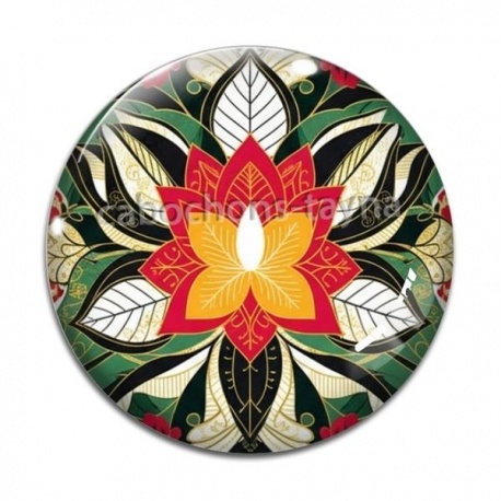 Cabochon Verre - fleur