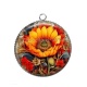 Pendentif Cabochon Argent - tournesol