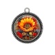 Pendentif Cabochon Argent - tournesol