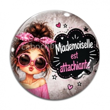 Cabochon Verre - mademoiselle est attachiante
