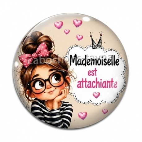 Cabochon Verre - mademoiselle est attachiante