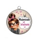 Pendentif Cabochon Argent - mademoiselle est attachiante