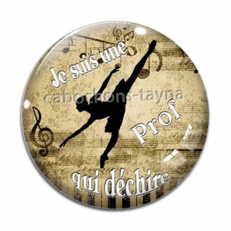 Cabochon Verre - je suis une prof qui déchire