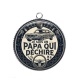 Pendentif Cabochon Argent - je suis un papa qui déchire