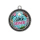Pendentif Cabochon Argent - je suis une super cuisinière