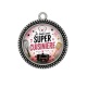 Pendentif Cabochon Argent - je suis une super cuisinière