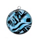 Pendentif Cabochon Argent - Fond Géométrique
