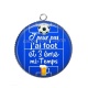 Pendentif Cabochon Argent - J'peux pas j'ai foot et 3 ème mi-temps