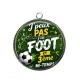 Pendentif Cabochon Argent - J'peux pas j'ai foot et 3 ème mi-temps