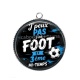 Pendentif Cabochon Argent - J'peux pas j'ai foot et 3 ème mi-temps