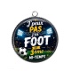Pendentif Cabochon Argent - J'peux pas j'ai foot et 3 ème mi-temps
