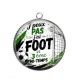 Pendentif Cabochon Argent - J'peux pas j'ai foot et 3 ème mi-temps