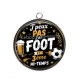 Pendentif Cabochon Argent - J'peux pas j'ai foot et 3 ème mi-temps