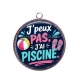 Pendentif Cabochon Argent - j'peux pas j'ai piscine