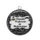 Pendentif Cabochon Argent - chouette professeur de mathématique