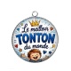 Pendentif Cabochon Argent - le meilleur tonton du monde