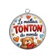 Pendentif Cabochon Argent - le meilleur tonton du monde