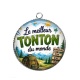 Pendentif Cabochon Argent - le meilleur tonton du monde