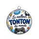 Pendentif Cabochon Argent - le meilleur tonton du monde