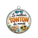 Pendentif Cabochon Argent - le meilleur tonton du monde