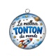 Pendentif Cabochon Argent - le meilleur tonton du monde