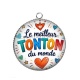Pendentif Cabochon Argent - le meilleur tonton du monde