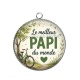 Pendentif Cabochon Argent - le meilleur papi du monde