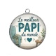 Pendentif Cabochon Argent - le meilleur papi du monde