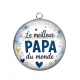Pendentif Cabochon Argent - le meilleur papa du monde